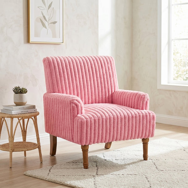 English Elm Modern Wide Wale Corduroy Accent Chair Solid Wood Legs Upholstered Living Room Seat W5568P445696
