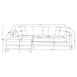 English Elm O'brien Sectional with Chaise Plush Sand Fabric Contemporary Living Room Sofa B062S01529