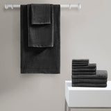 510 Design Big Bundle Casual 100% Cotton Quick Dry 12 Piece Bath Towel Set 5DS73-0289 Black