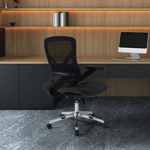 OSP Home Furnishings Matrix Ergonomic Mesh Manager Chair with 4d Arms Lumbar Support and Chrome Base EMH60949C-3