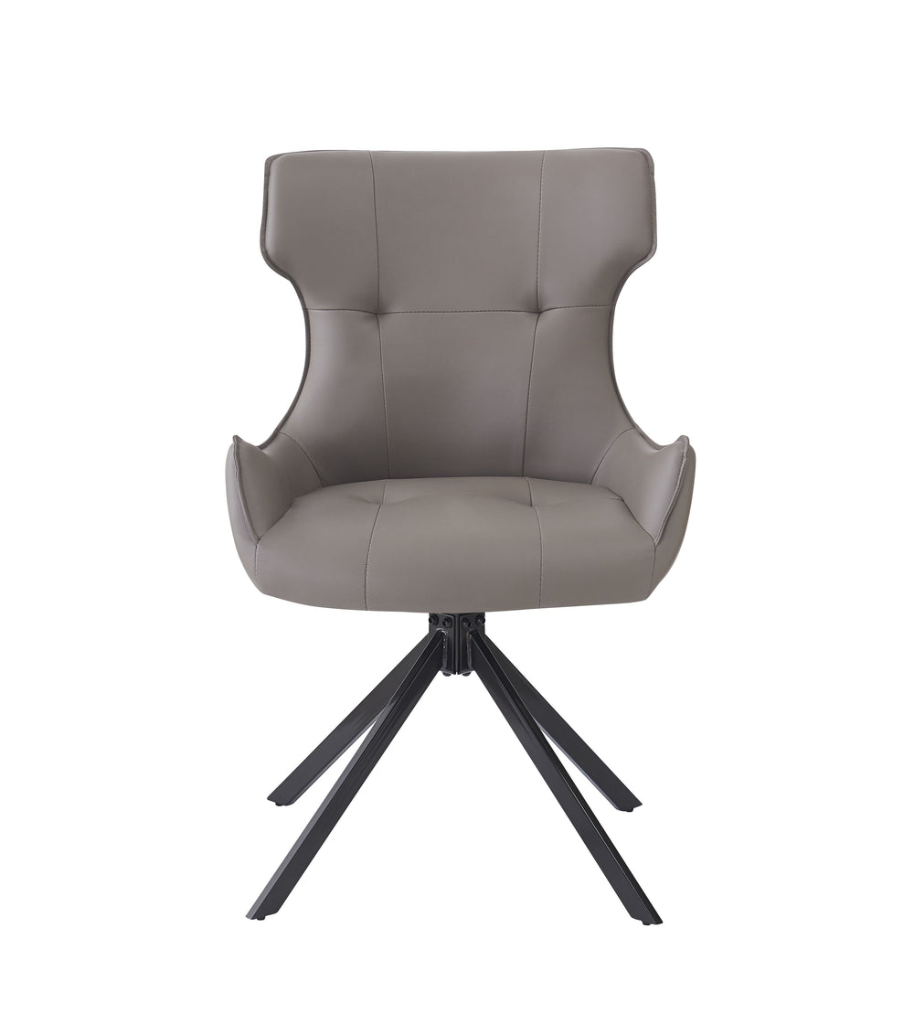 English Elm Damita Camel Faux Leather Swivel Side Chair Set of 2 — Padded Seat & Back, 180° Swivel, 220lb Capacity B2726P383865