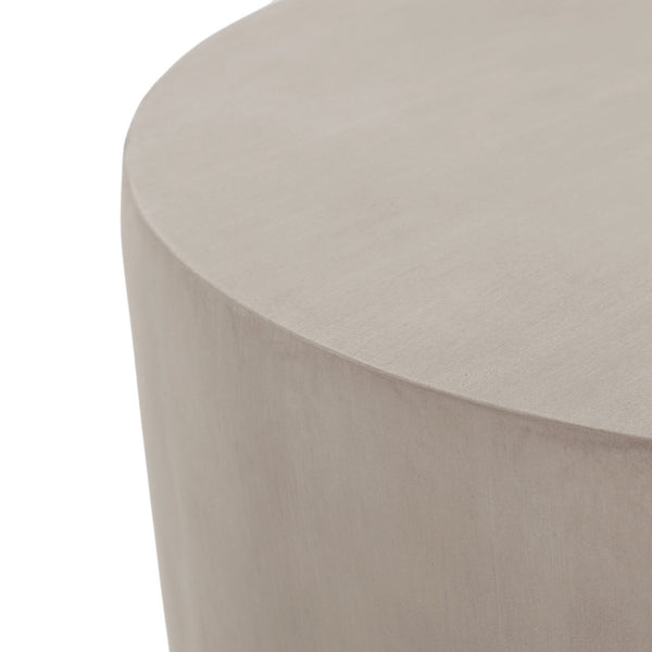 English Elm Outdoor Mgo Concrete Round Side Table with U-shape Base for Patio Lounge Seating N773P369074E