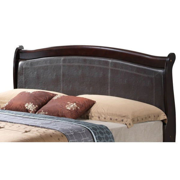 English Elm Elegant Full Bed Frame with Traditional Warm Finish, Sturdy Particleboard Construction and Supportive Design Cappuccino 77 L x 6 W x 3 H B078S00322