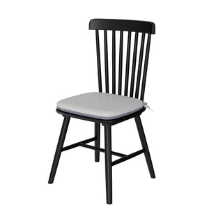 English Elm Farmhouse Solid Wood Kitchen Chairs Pair with Removable Washable Cushions and Ergonomic Windsor Backrest Black+Grey T3833P366667