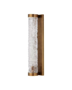 Currey & Company Busby Brass Bath Wall Sconce - Dimmable, Unique Glass Tube Design For Elegant Bathroom Ambiance Gold Glass ,Metal 5800-0064-currey-company