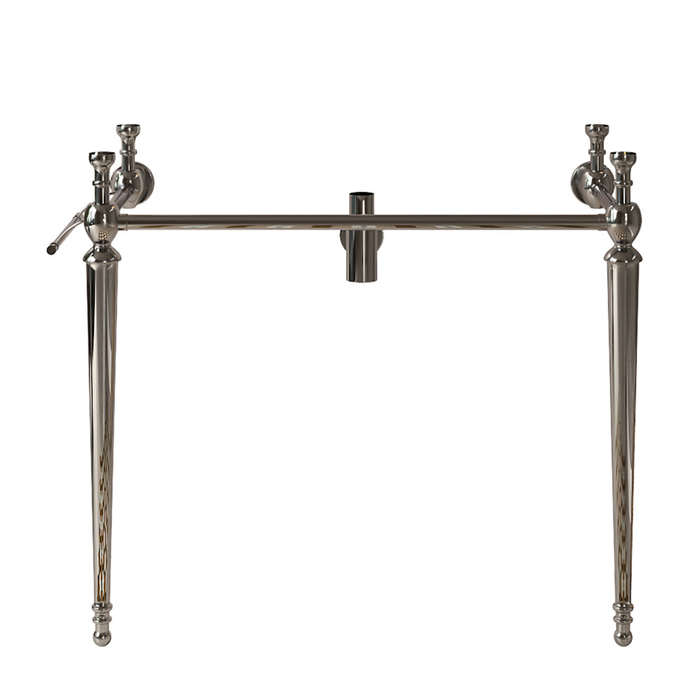 English Elm VICI 36" Freestanding Bathroom Console Iron Leg in Chrome with Detachable Towel Bar, Flat-Pack Assembly W2615P289876
