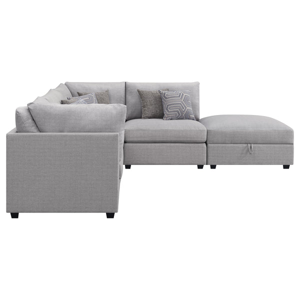English Elm Lafayette Modular Sectional Sofa with Storage Ottoman and Feather Down Cushions B062S01444
