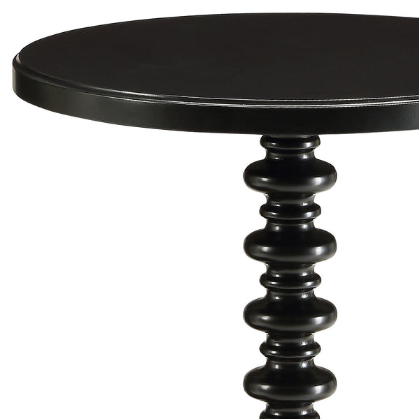 English Elm Acton Black Round Pedestal Accent Table – Turned Solid Wood Base, MDF Top, 40lb Capacity, KD Finish B2726P294879