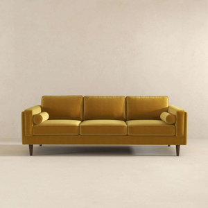 English Elm Ashcroft Furniture - Amber Mid Century Modern Yellow Luxury Modern Velvet Sofa