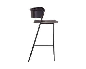 Sunpan Keanu Sleek Modern Barstool with Antique Brass Finish and Unique Starburst Design for Stylish Spaces Gunmetal