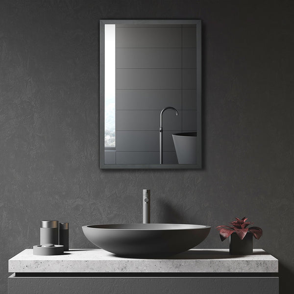 English Elm kleankin Stainless Steel Bathroom Mirror Cabinet with 3 Shelves, Space-Saving Wall-Mounted Storage Black W2225P173925