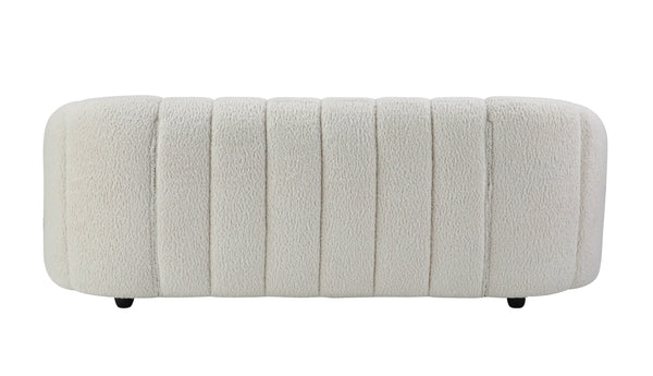 English Elm Osmash Plush White Teddy Sherpa Sofa with Full Foam Seat, Sturdy Larch Wood Frame, 70" Seat B2726P265299