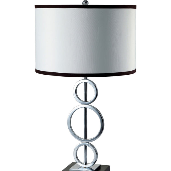 English Elm 29" Tall Metal Table Lamp - Modern Silver Finish With White Round Shade For Elegant Illumination B072116167