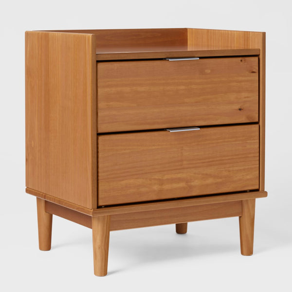 Lee Mid-Century Modern 2-Drawer Nightstand with Sleek Design and Spacious Storage for Every Space