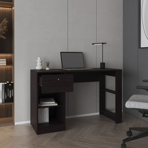 English Elm Computer desk with 3 shelves for home office organization, durable engineered wood, eco-friendly finish Black 52.76 L x 47.3 W x 3.54 H B097P262381