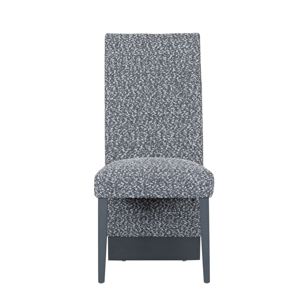 English Elm STACEYWHITE/GREY Modern 2PK Dining Chair Set with Bouclé Upholstery, Solid Wood Frame, Extended Back Comfort B201P342838