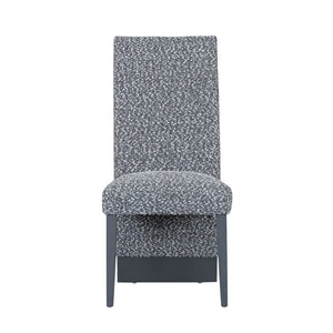 English Elm STACEYWHITE/GREY Modern 2PK Dining Chair Set with Bouclé Upholstery, Solid Wood Frame, Extended Back Comfort B201P342838