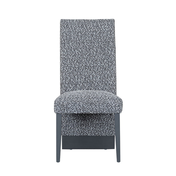 English Elm STACEYWHITE/GREY Modern 2PK Dining Chair Set with Bouclé Upholstery, Solid Wood Frame, Extended Back Comfort B201P342838