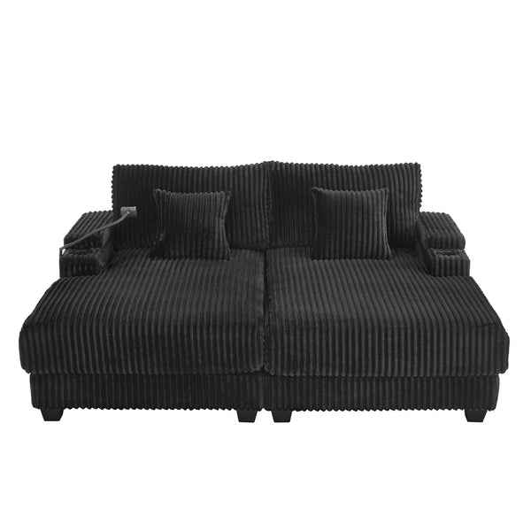 English Elm Swivel Barrel Accent Chair Chenille Tufted Round Club Seat for Living Room Lounge Black N719S002270B