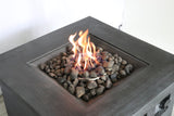 English Elm Fiber Reinforced Concrete Propane/Natural Gas Fire Pit Table