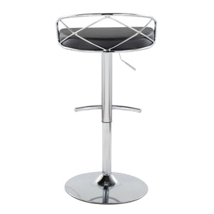English Elm Adjustable Swivel Barstools Mid-century Modern Walnut and Cream Faux Leather Set of 2 B202S02169