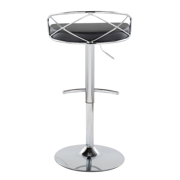 English Elm Adjustable Swivel Barstools Mid-century Modern Walnut and Cream Faux Leather Set of 2 B202S02169