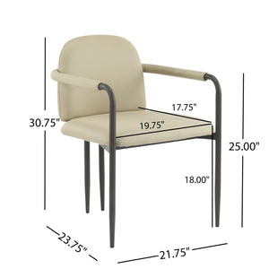 English Elm Christopher Knight Home® - Dinning modern iron-frame dining chair set of 2 with durable fabric seats, compact, stylish and sturdy Espresso,khaki N771P247180V