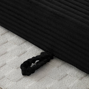 English Elm Memory Foam Cloud Loveseat with Pull-Out Bed, Convertible Floor Sofa Bed for Small Spaces and Guests Black W2677P395122