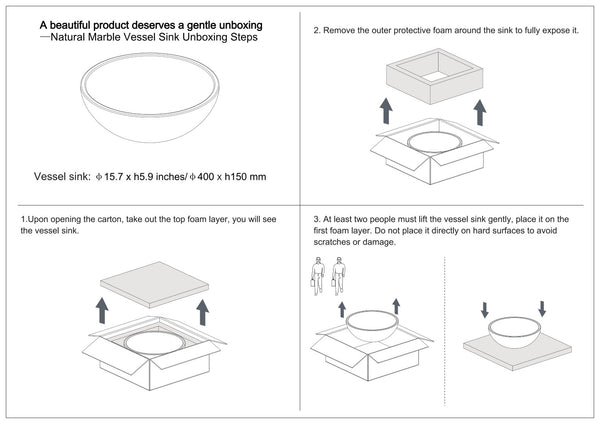 English Elm White Natural Marble Vessel Sink - Semi-Polished Elegance For Modern Bathrooms, 15.7" Diameter W1696P333277-GIGA