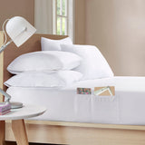 Intelligent Design Microfiber Casual Sheet Set with Side Storage Pockets ID20-1912 White