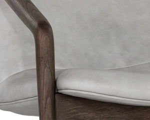 Sunpan CINELLI Lounge Chair - Mid-Century Inspired Design with Solid Oak Frame for Cozy Comfort and Style Grey 110539