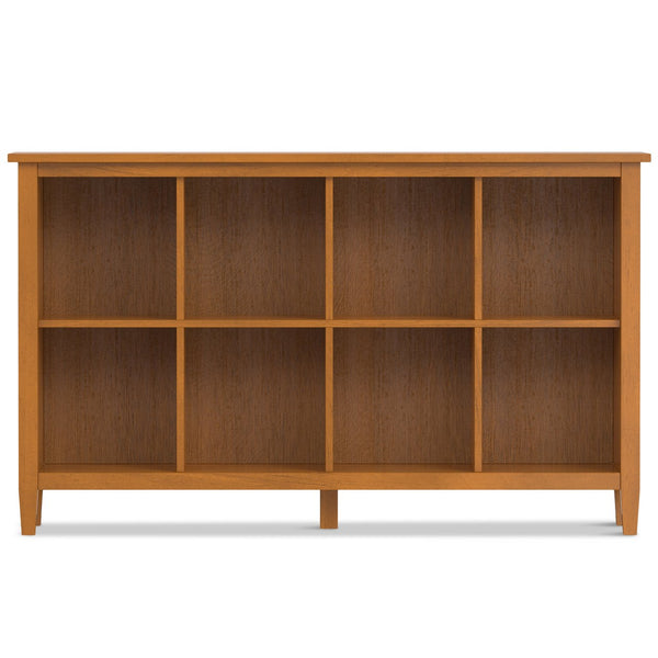 English Elm Warm Shaker 8 Cube Storage Pine Console Table Light Brown 8 Cubbies Hand-Finished Solid Wood 60.8" Wide B136P284184