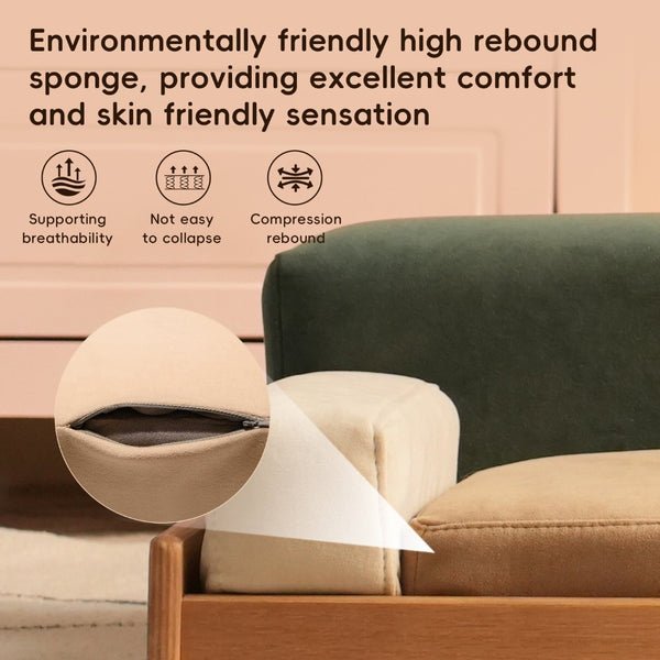 English Elm Modern Oak Veneer Pet Bed with Chenille Upholstery and Orthopedic Foam Cushion Wood W3136P445673