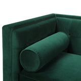 English Elm Jack 84" Modern Tuxedo Tufted Sofa, Evergreen Velvet