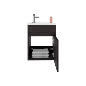 English Elm Sutcliffe Modern Vanity Sink Cabinet with Spacious Storage, Engineered Wood, Durable Easy-Clean Finish Black B092P329248