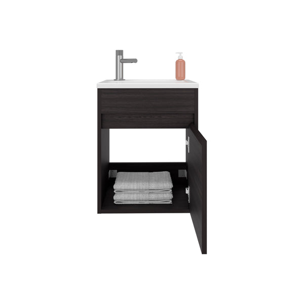English Elm Sutcliffe Modern Vanity Sink Cabinet with Spacious Storage, Engineered Wood, Durable Easy-Clean Finish Black B092P329248
