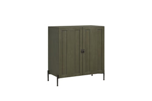 English Elm Bar Cabinet Pistachio Finish Solid Wood & MDF w/ Wine Racks, Stemware Storage, Pull-Out Drawer, Ample Capacity B2699P383330