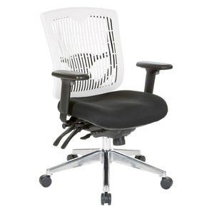 OSP Home Furnishings Contoured Plastic Back Manager Chair with Lumbar Support and Ergonomic Foam Seat 97898CWH-30