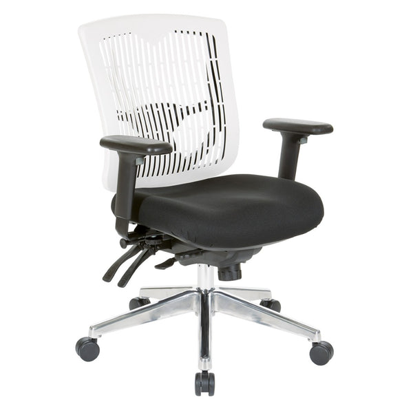 OSP Home Furnishings Contoured Plastic Back Manager Chair with Lumbar Support and Ergonomic Foam Seat 97898CWH-30
