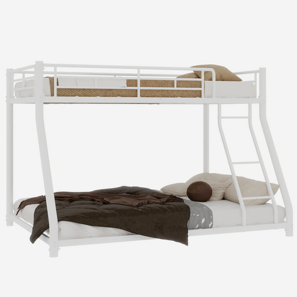 English Elm Metal Twin Over Full Bunk Bed With Removable Stairs, Heavy-Duty Frame & 12" Under-Bed Storage Space W1935P195937