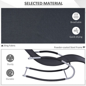 English Elm Outsunny Zero Gravity Rocking Chair - Durable Outdoor Chaise Lounge With Detachable Pillow & Comfort W2225P174330-GIGA