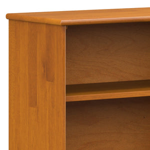 English Elm Draper Teak Low Bookcase – Solid Rubberwood, 4 Open Shelves, Mid-Century Tapered Legs, Anti-Tip B136P238603