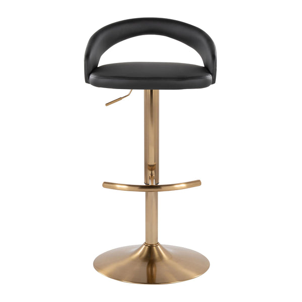 English Elm Adjustable Swivel Barstools Set of 3 Chrome Base Natural Wood Green Fabric Seat Black B202S02049