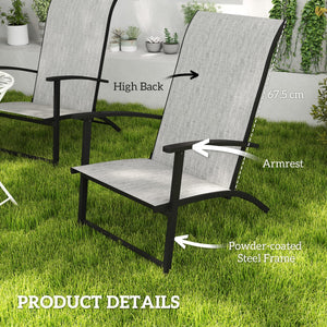 English Elm Outsunny Acacia Wood Patio Rocking Chair Set of 2 with Cushions and Armrests W2225P485609