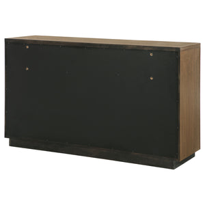 English Elm Moraga Fluted Ash Veneer Six Drawer Dresser with Warm Tonal Finish for Modern Bedrooms B062P451802