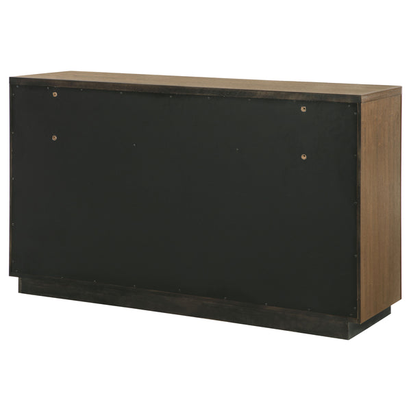 English Elm Moraga Fluted Ash Veneer Six Drawer Dresser with Warm Tonal Finish for Modern Bedrooms B062P451802