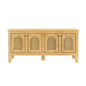 English Elm Lars Rubberwood Rattan Dog Crate Cabinet Stylish Pet Kennel for Living Room Natural N775P397560N