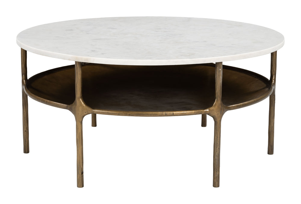 Zuo Modern Bild Coffee Table - Chic White & Brass Design With Luxurious Marble Top For Modern Living Spaces White Natural Marble,Iron 110595-zuo-modern