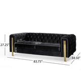 Christopher Knight Home® - Noble House - Keyser Modern Glam Tufted Velvet 3 Seater Sofa