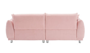English Elm 86.6 Inch Plush Teddy Fleece Three Seat Sofa with Pillows for Cozy Apartment Living W1658P329064